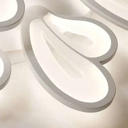 LED полилей с дистанционно управление на Blossom, 60W, 5 венчелистчета, студена/гореща/неутрална светлина, нестабилна, бяла