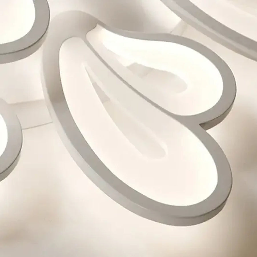 LED полилей с дистанционно управление на Blossom, 60W, 5 венчелистчета, студена/гореща/неутрална светлина, нестабилна, бяла