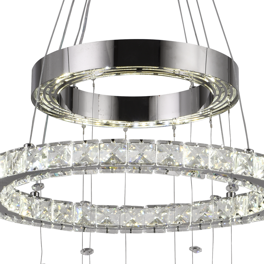 LULUS LED кристал с дистанционно управление със сребърен Latifah 118W