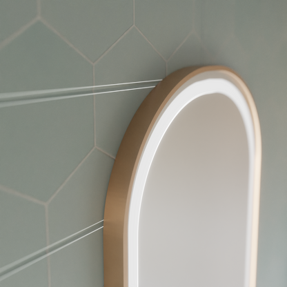 LED Touch Touch Konrad огледално огледало Система, часовник и температура 50x80 см златна рамка за четка