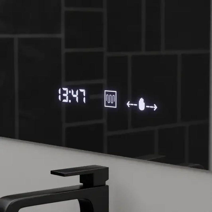 Правоъгълно светодиодно огледало, 80x60см, абсолютно motionglow marcello, система за размразяване, часовник и термометър, козметичен луп
