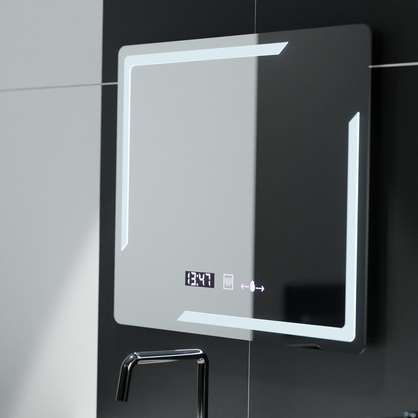 Огледало LED правоъгълен 80x60cm Rayonnement Motionglow Marcelow System Sistabiles & Daim Thermometer