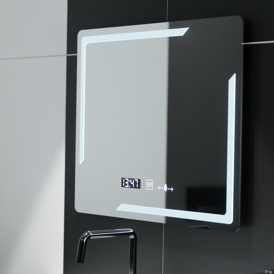 Правоъгълно светодиодно огледало, 80x60см, rayonnement motionglow marcello, система за деактивиране, часовник
