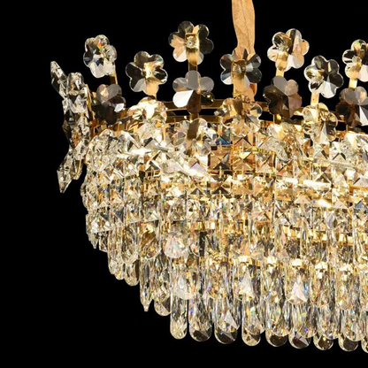 Cymandier Crystal Windsor Elegance 6x E14, диаметър 49 cm, лъскаво злато, регулируема височина