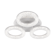 LED LED Singrid с дистанционно управление, 50W, 3000K/4000K/6000K, маргаритка, бял, кристали, 3 кръга