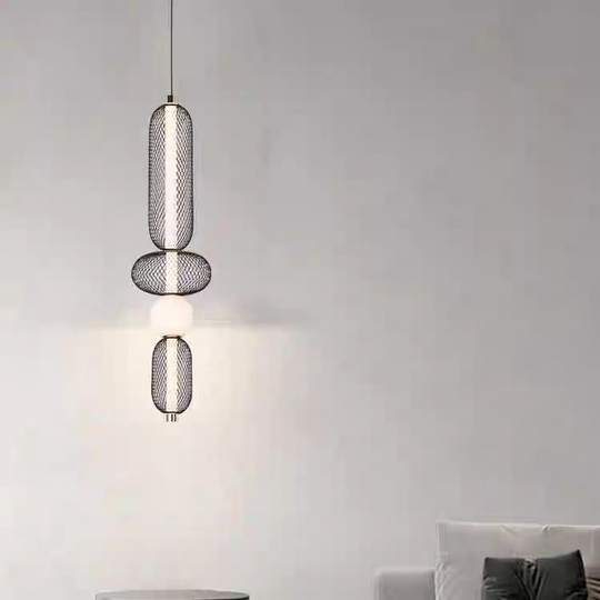 Окачен LED полилей LM551/4BK, 24W, светлина 3000/4000/6000K, черен, регулируема височина Модерни полилеи Заглавие по подразбиране Alessandro Design