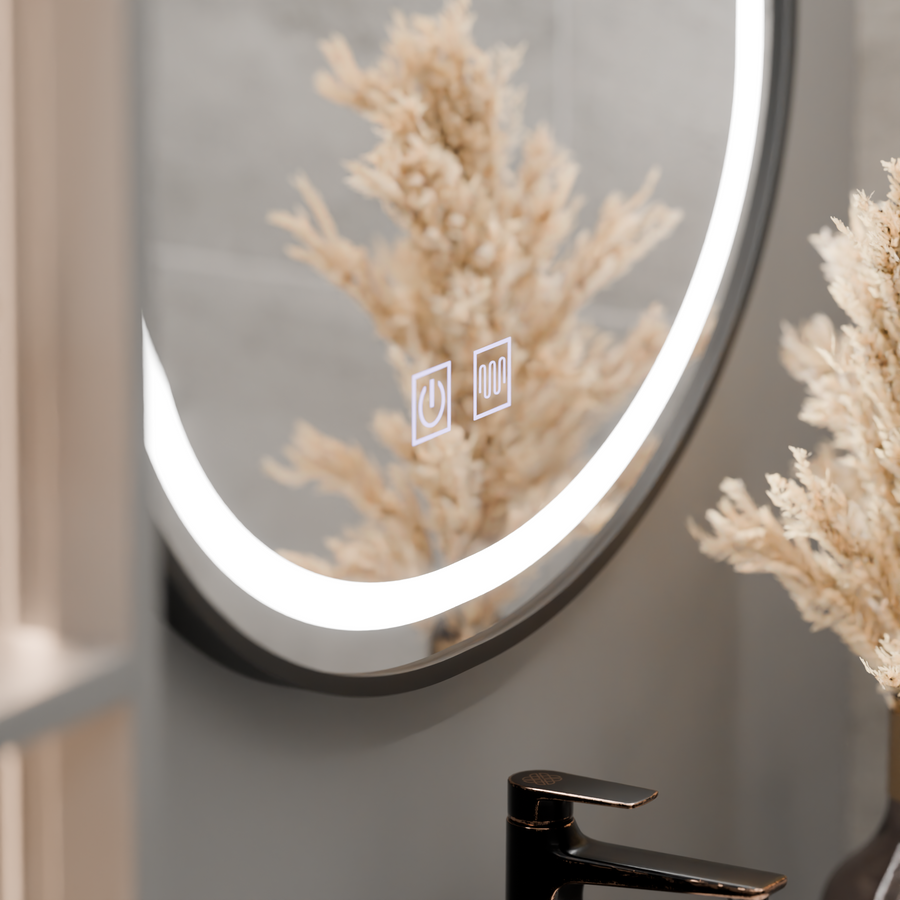 LED Touch Mirror внос на болест система 50x80 cm черна рамка за четка