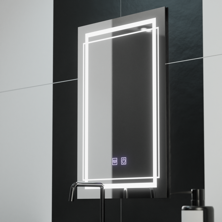 Правоъгълно светодиодно огледало, 50x70см, Koven Touch, система за размразяване на размразяване