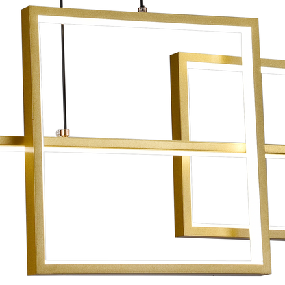 LED похот, окачена с дистанционното управление на Denisse 64W, студена/гореща/неутрална светлина, нестабилна, златна, регулируема височина, 2233/4GD