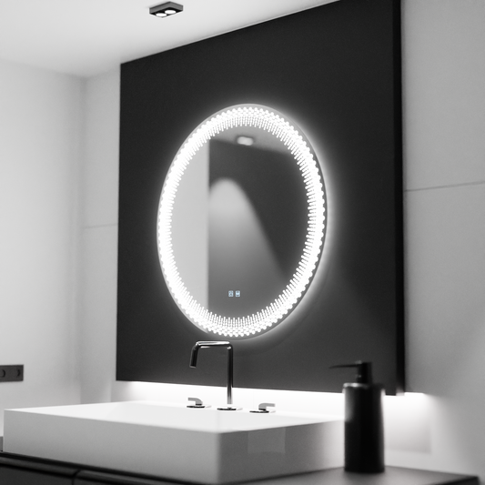 Oglinda LED Rotunda 70cm,  Stellaire Touch, Sistem Dezaburire, Dimabila