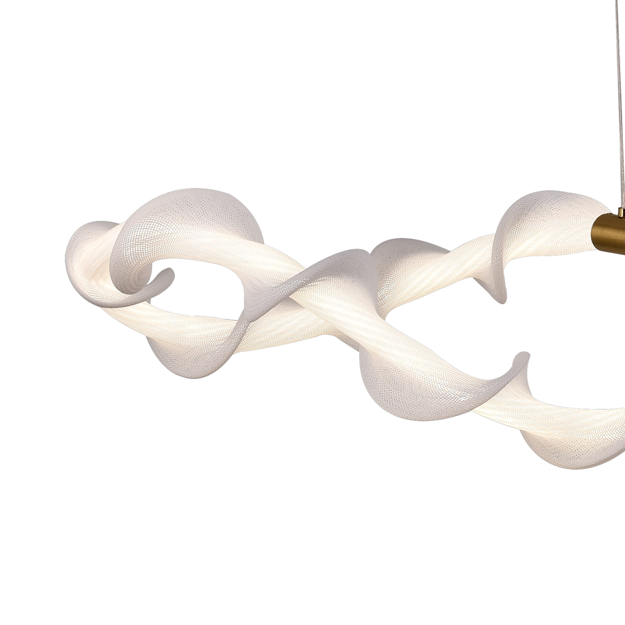 Окачен акрилен LED полилей LT762/2GD, 36W, топла/неутрална/студена светлина 3000/4000/6000K, златисто бял, регулируема височина