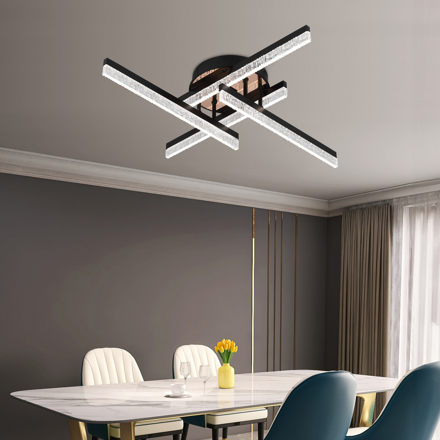 LED полилей с дистанционно управление LT179/4BK, 35W, 4 елемента, студена/топла/неутрална светлина, димируем, черен