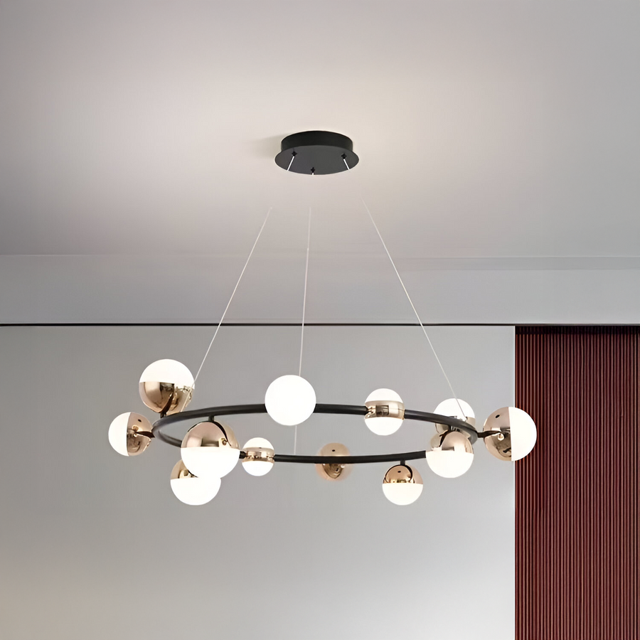 Суспендиран LED LED Acril Estella с дистанционно управление, Davable, 3000k/4000K/6000K, злато, метал и акрил