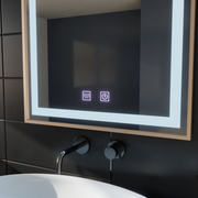 LED Touch Kariri Mirror, 60x80 cm, функция за размразяване, рамка с четка от златна роза