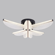 LED полилей с дистанционно управление TULLIO 68W, 6 венчелистчета, студена/топла/неутрална светлина, димируем, черен