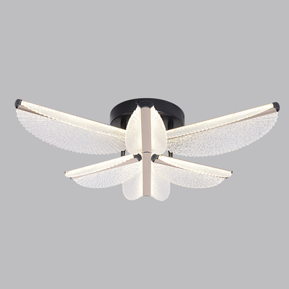 LED полилей с дистанционно управление TULLIO 68W, 6 венчелистчета, студена/топла/неутрална светлина, димируем, черен