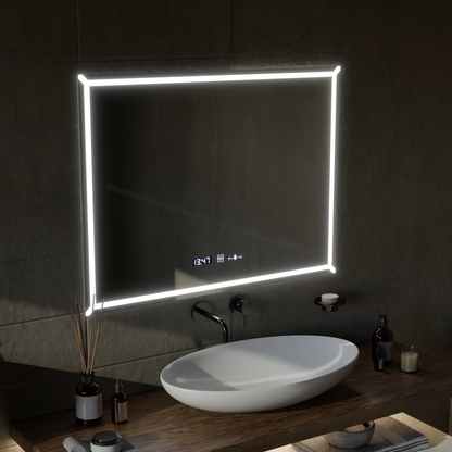 Правоъгълно светодиодно огледало, 60x80см, villaytouch marcello, демонтилна система, подразбираща се