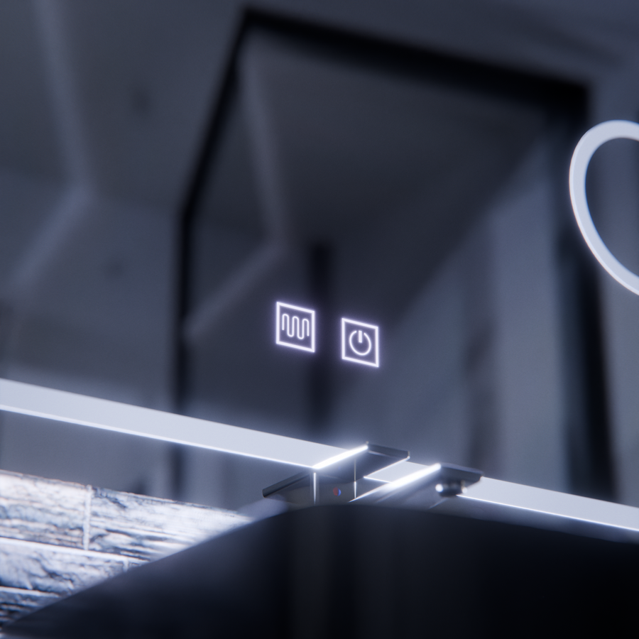 LED огледало E30S/65X45, функция за докосване и премахване на запотяването, козметична светлина, 65x45cm, студена светлина 6000K