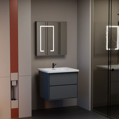 Комплект мебели за мебели в банята Santorini, 60x50см, 2 парчета, сиво и бяло