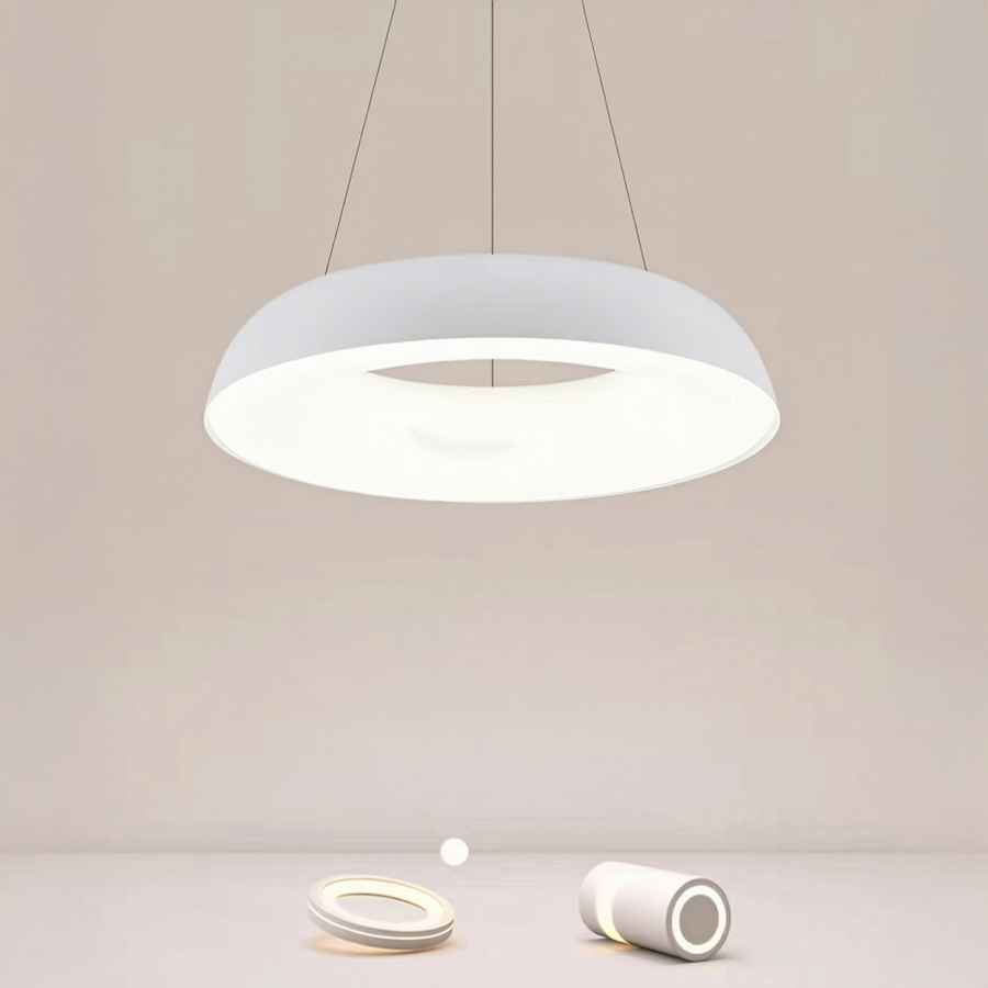 LED полилей, окачен с дистанционно управление на Киара, 74W, студена/гореща/неутрална светлина, нестабилна, бяла