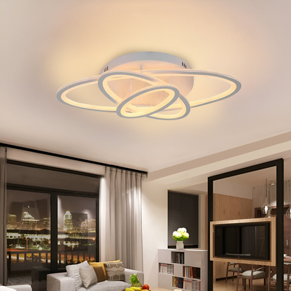 LED полилей с дистанционно TIANA 83W, 3 Елипси, Студена/Топла/Неутрална светлина, Димируем, Бял