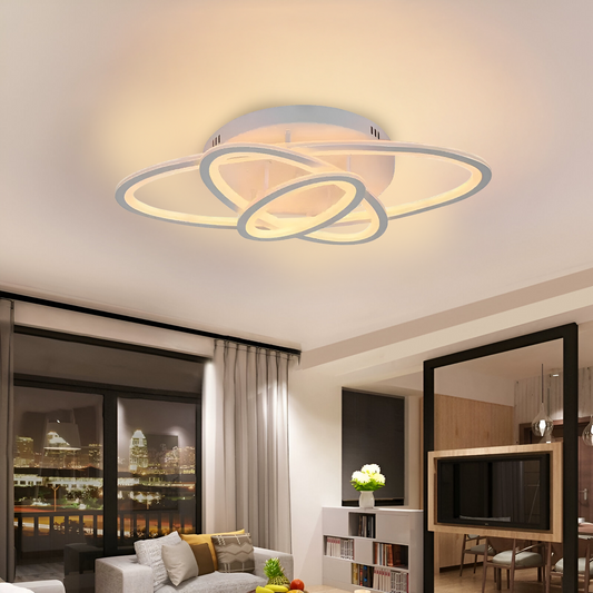 LED полилей с 83W Gentian Remote Control, 3 елипса, студ/гореща/неутрална светлина, нестабилен, бял