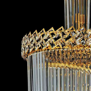Кристален полилей WINDSOR Altiora, диаметър 60 см, височина 1800 см, 26xE14, блестящо злато, регулируема височина, елегантен дизайн
