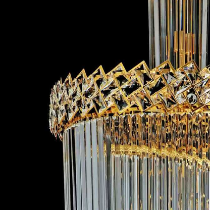 Кристален полилей WINDSOR Altiora, диаметър 60 см, височина 1800 см, 26xE14, блестящо злато, регулируема височина, елегантен дизайн