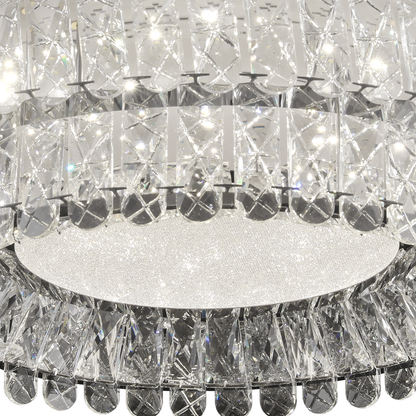 LED полилей LLC130/1CH, кристал и метал, 31 W, 1 кръг, възможност за димиране, регулируема височина, студена/топла/неутрална светлина, луксозно осветление