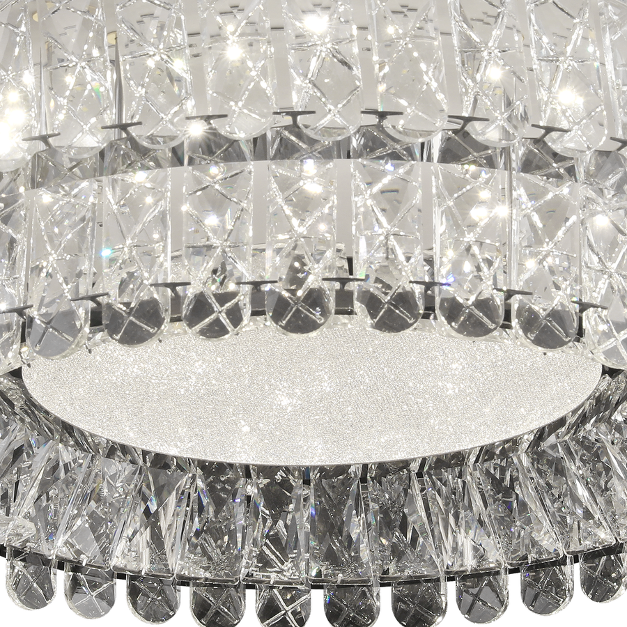 LED полилей LLC130/1CH, кристал и метал, 31 W, 1 кръг, възможност за димиране, регулируема височина, студена/топла/неутрална светлина, луксозно осветление