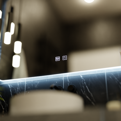 ARTEA Сензорно правоъгълно LED огледало, 80X60cm, система против запотяване, димиране, състезателна светлина 6000K