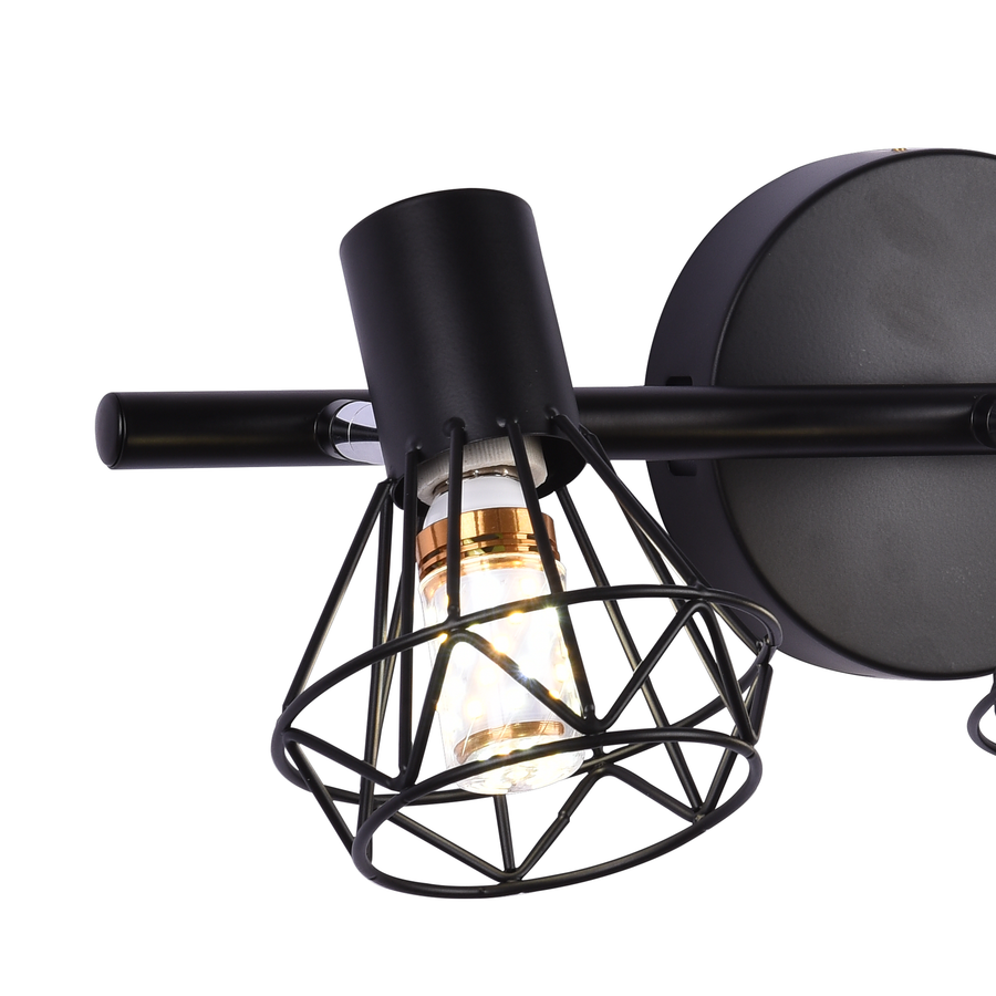 Полилей с абажур, GRACIE, LC365/4BK, диамант, 4xE14, черен, метал