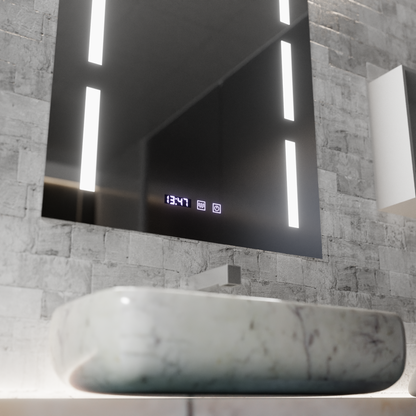 Огледало LED Touch Erich S86/60X80 Система против запотяване, часовник и температура 60x80 cm