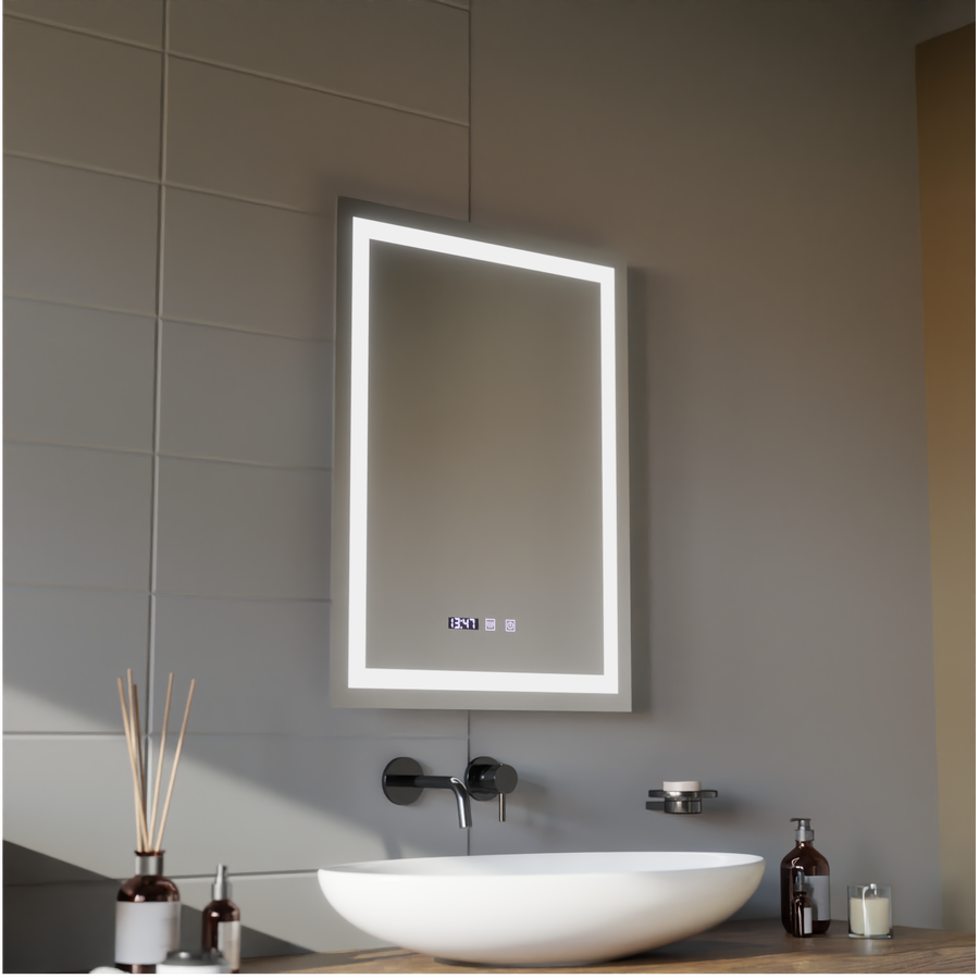 LED Touch Gustav Огледало Система, часовник и температура 60x80 cm