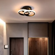 LED полилей VERTEX CIRCULA 22W, 2 кръга, метални рамки, студена/топла/неутрална светлина, черен