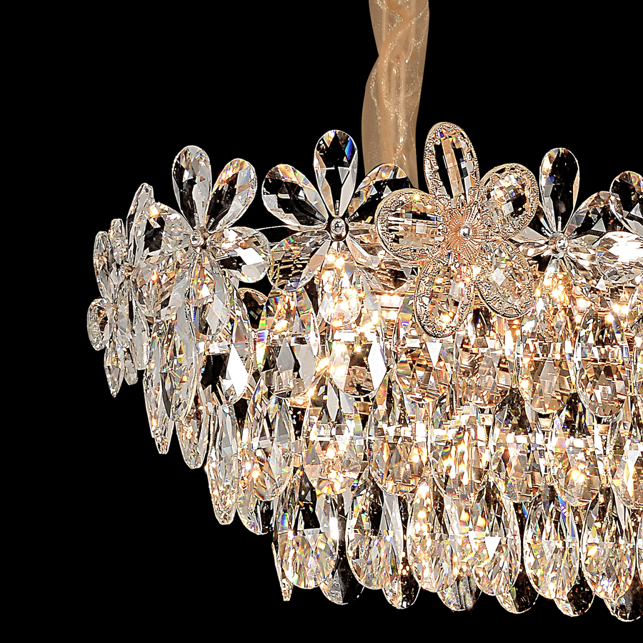 Crystal Crydelabru Windsor Regalis 10x E27, диаметър 85 cm, лъскаво злато, регулируема височина