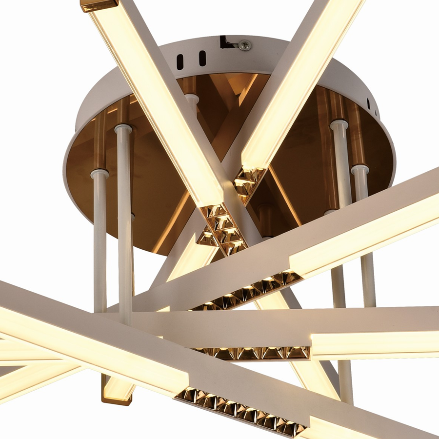 LED полилей с дистанционно управление LT182/5WH, 69W, 5 елемента, студена/топла/неутрална светлина, димируем, бял