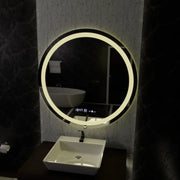 Кръгло LED огледало, 100 см, Celeste Motionglow Marcello, система за размразяване, часовник и термометър, подразбиращ се