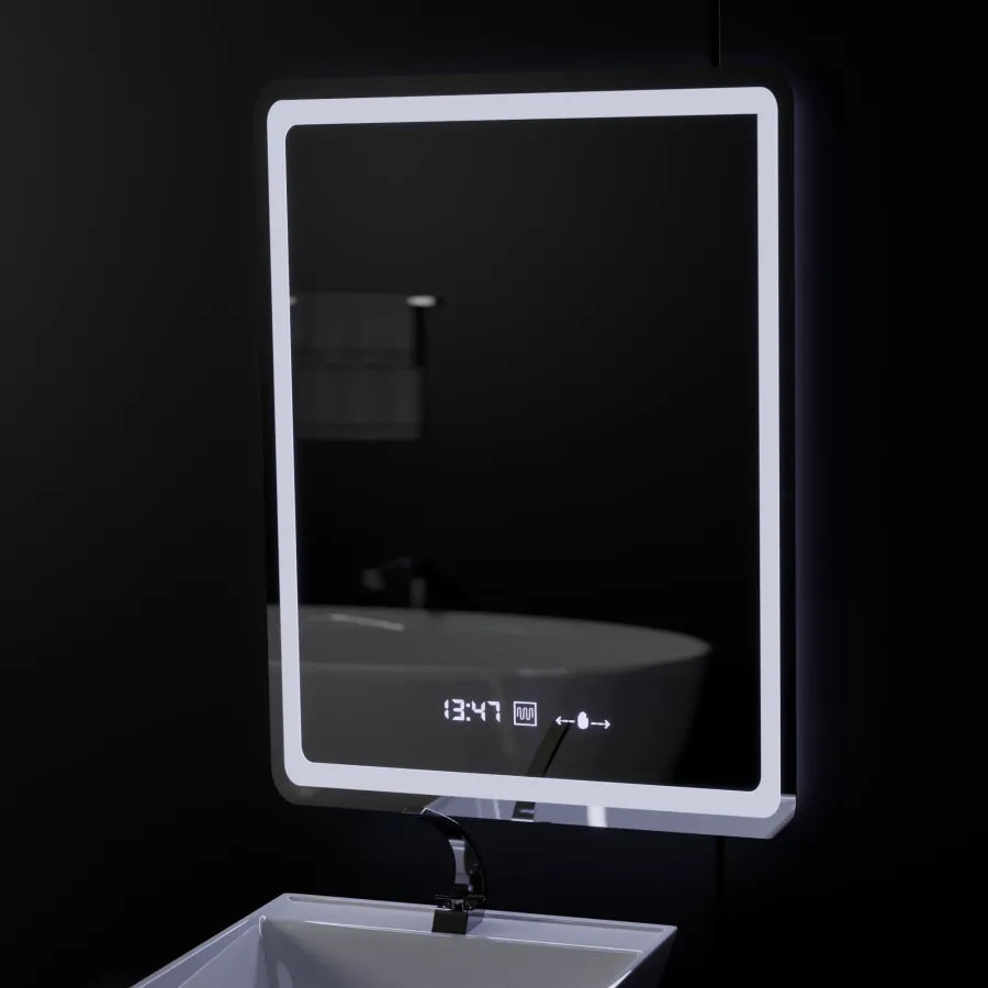 Правоъгълно светодиодно огледало, 60x80см, Wizz Sensor Motionglow Marcello, система за размразяване, часовник и термометър, размирен