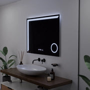 Правоъгълно светодиодно огледало, 80x60см, прецизно движение Marcello, система за инвалидиране, часовник и термометър, козметично увеличение