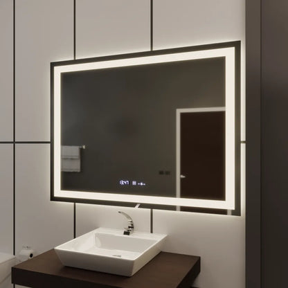 Огледално светодиодно правоъгълно 120x80cm Vérité motionglow marcello, система за деактивиране, термометър и часовник, засилване