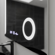 Правоъгълно светодиодно огледало, 100x80см, прецизно движение Marcello, система за инвалидиране, часовник и термометър, козметично увеличение