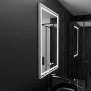 Правоъгълно светодиодно огледало, 60x80см, Verites Imperial Silver Motion Glow Marcello, Devover, Clock & Thermomet