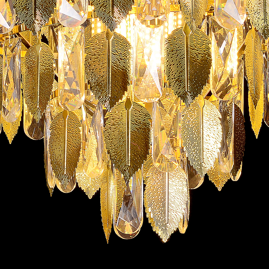 Cymandier Crystal Windsor Elegance 6x E14, диаметър 49 cm, лъскаво злато, регулируема височина