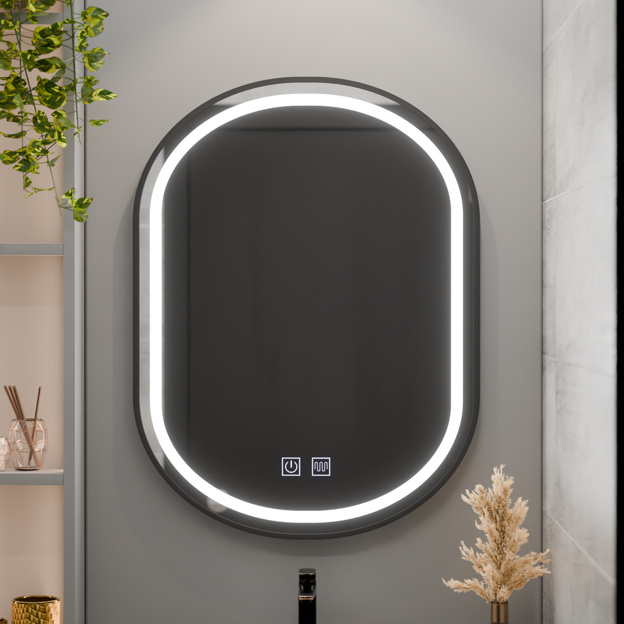 LED Touch Mirror внос на болест система 50x80 cm черна рамка за четка