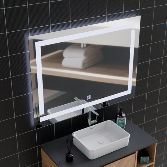 Giga LED огледало, 80x60cm, Silver, Touch, 6000K светлина