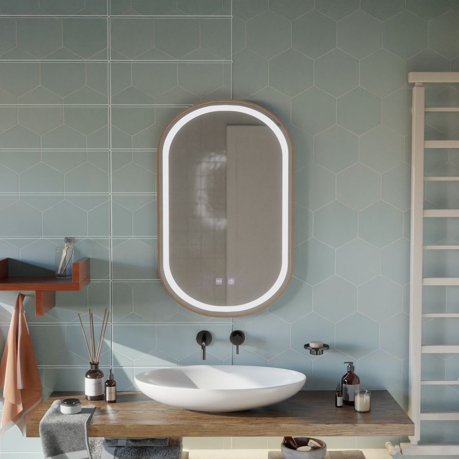 LED Touch Mirror внос на болест система 50x80 cm Rose Gold Frame