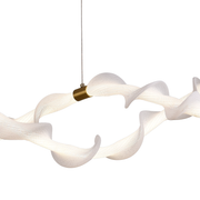 Окачен акрилен LED полилей LT762/2GD, 36W, топла/неутрална/студена светлина 3000/4000/6000K, златисто бял, регулируема височина