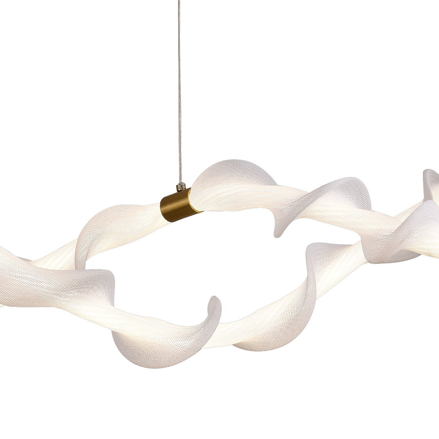 Окачен акрилен LED полилей LT762/2GD, 36W, топла/неутрална/студена светлина 3000/4000/6000K, златисто бял, регулируема височина