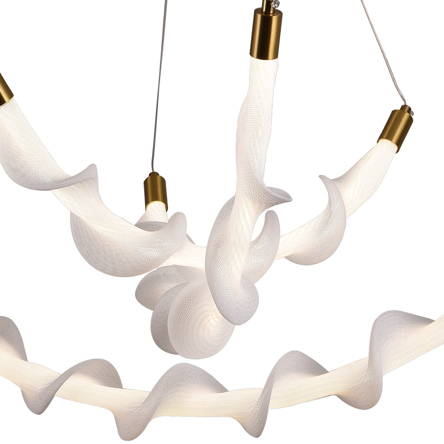 Окачен акрилен LED полилей LT760/3GD, 28W, топла/неутрална/студена светлина 3000/4000/6000K, бял, регулируема височина, метал и акрил